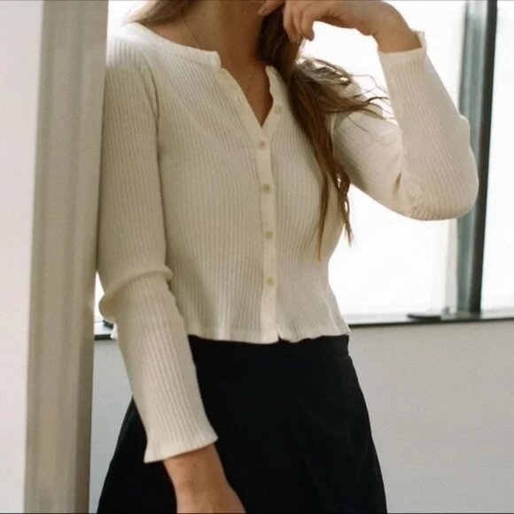 Lacausa Lucy Cardigan - White (Small), Like New - Picture 1 of 2